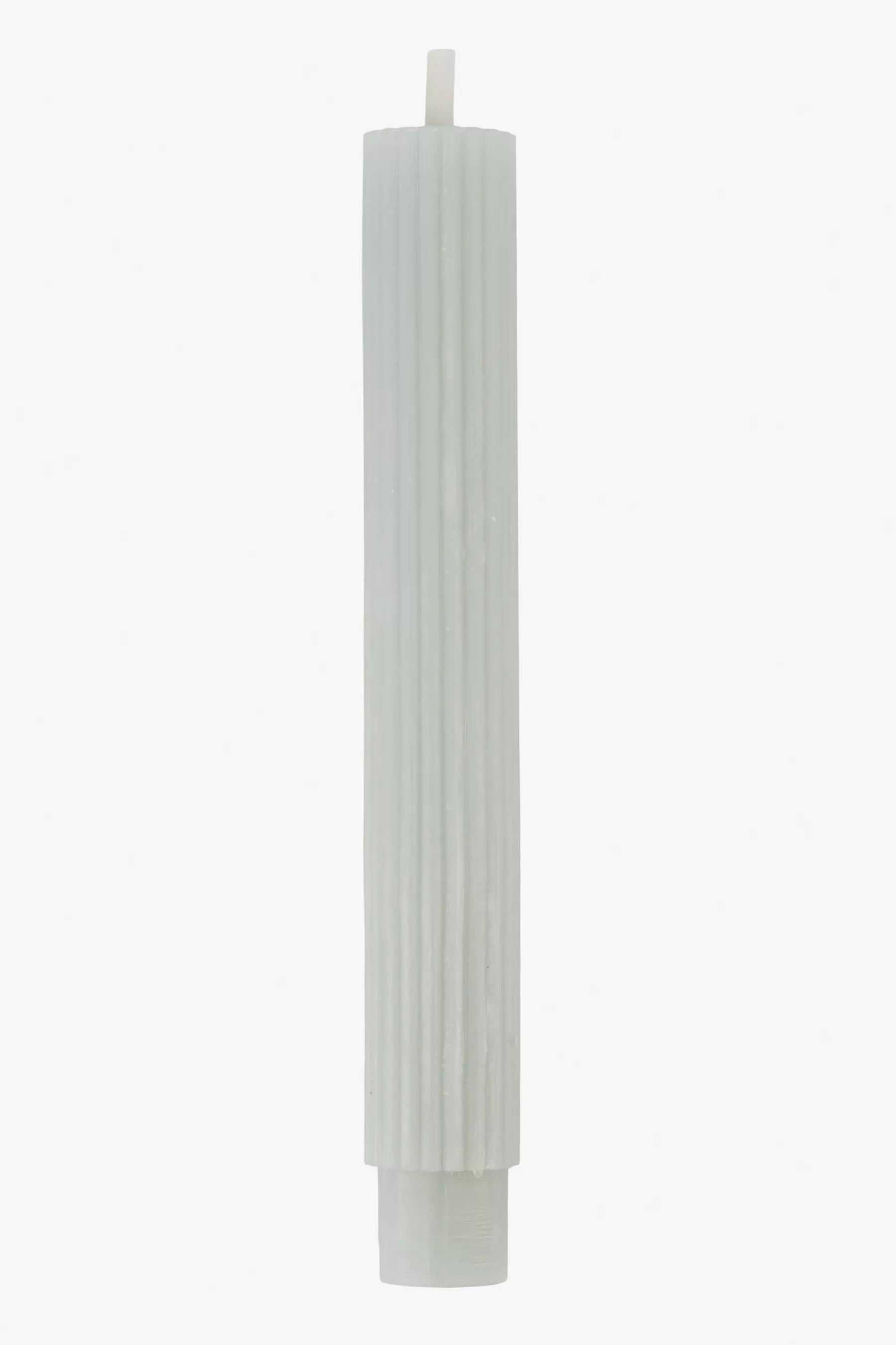 Best Sale 2 geribbelde kaarsen 20 cm saliegroen Kaarsen