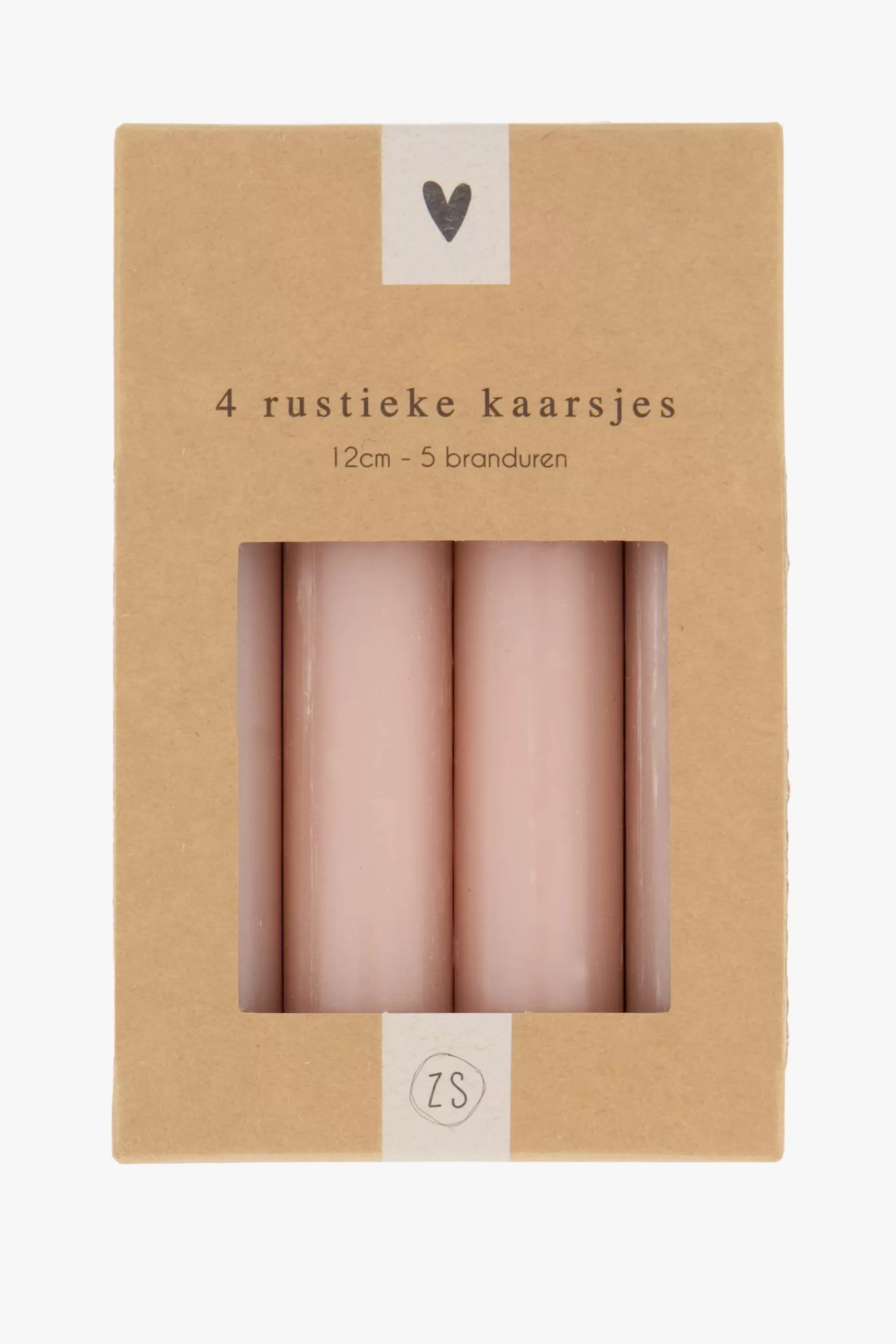 Hot 4 rustieke kaarsjes 12cm terra Kaarsen