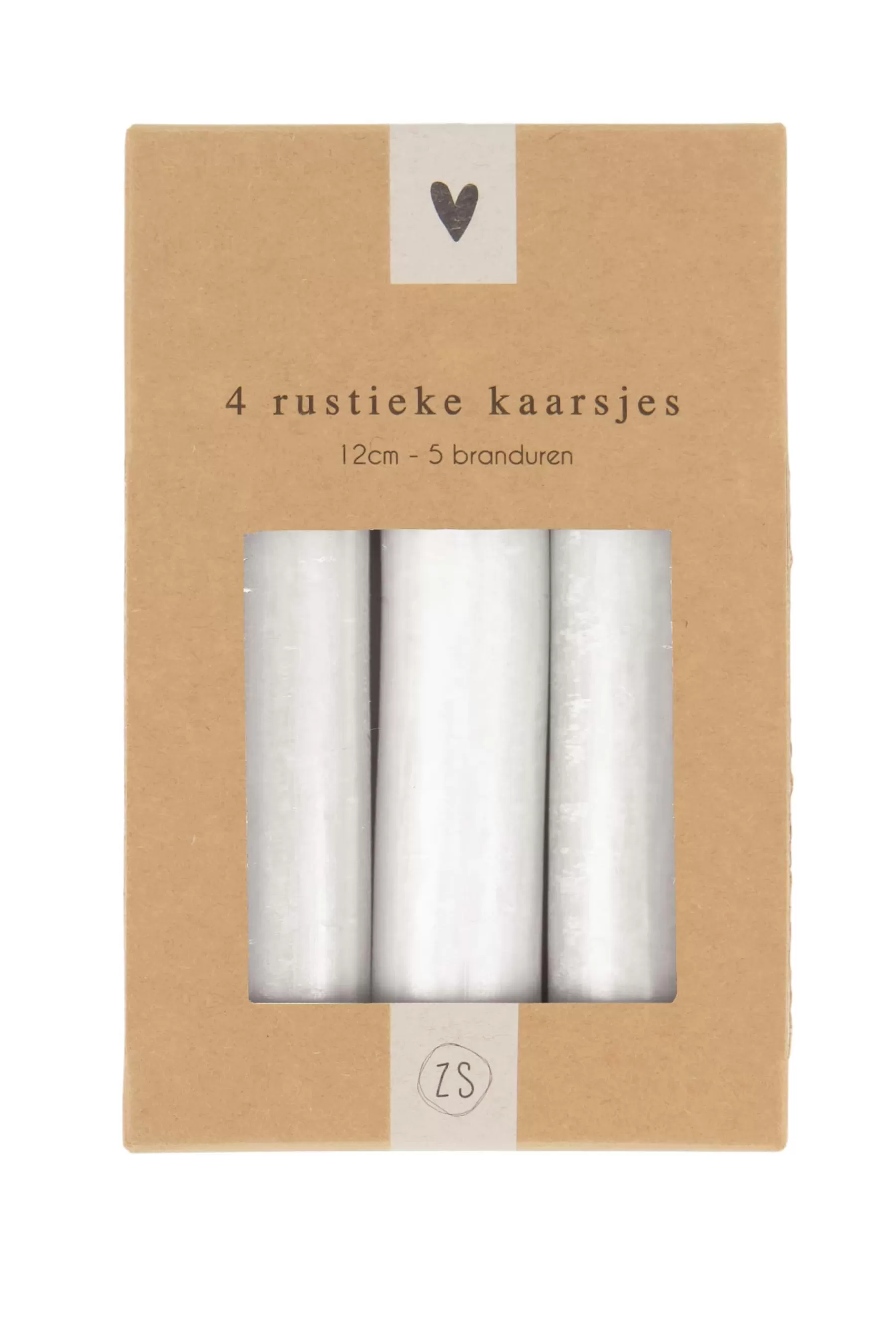 Fashion 4 rustieke kaarsjes 12cm Kaarsen