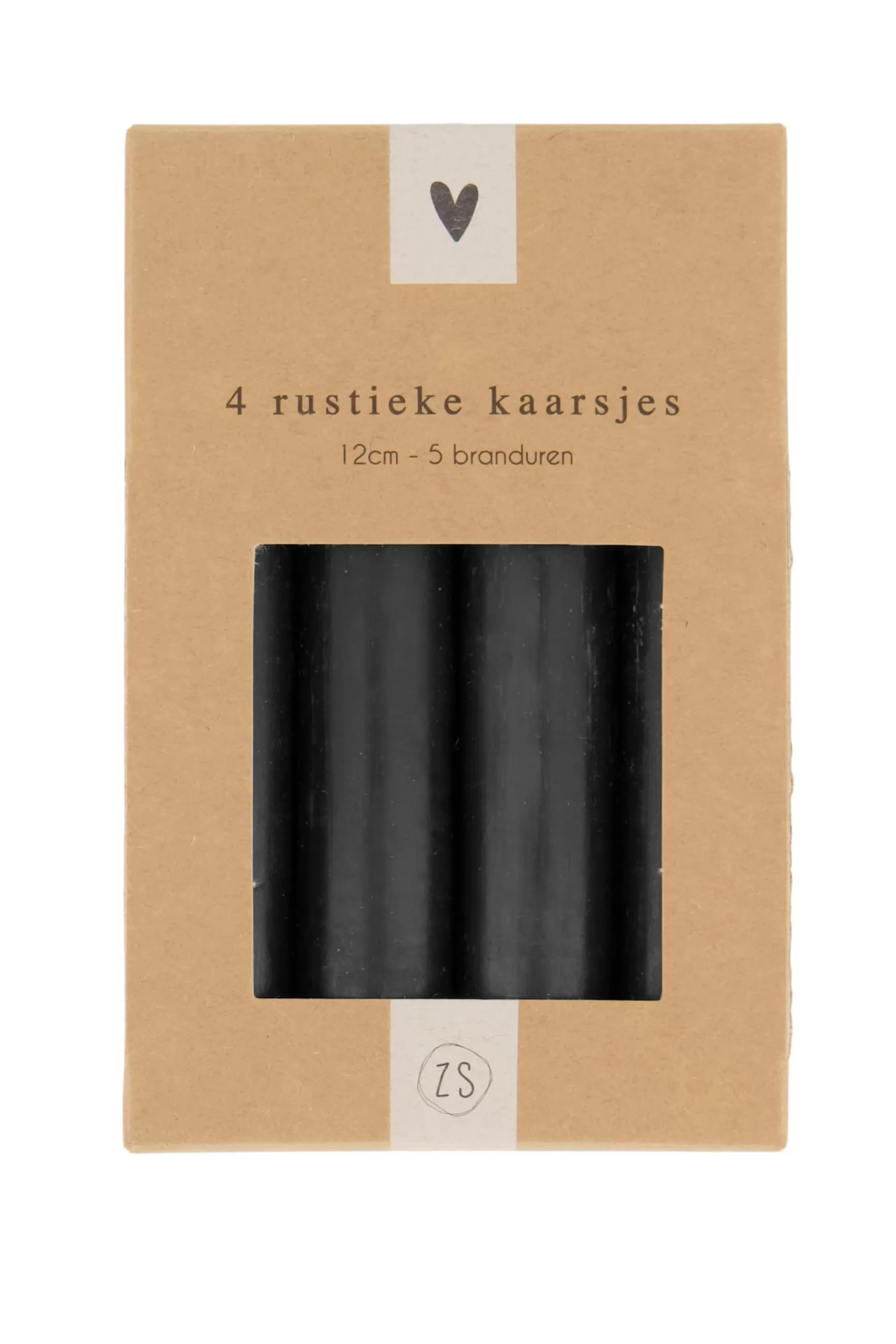 Fashion 4 rustieke kaarsjes 12cm Kaarsen