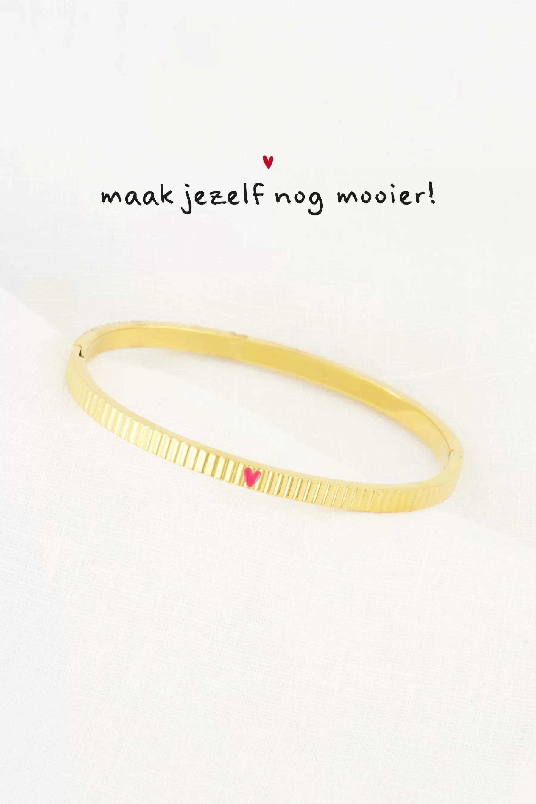 Sale bangle armband met hartje roze rood Armbandjes