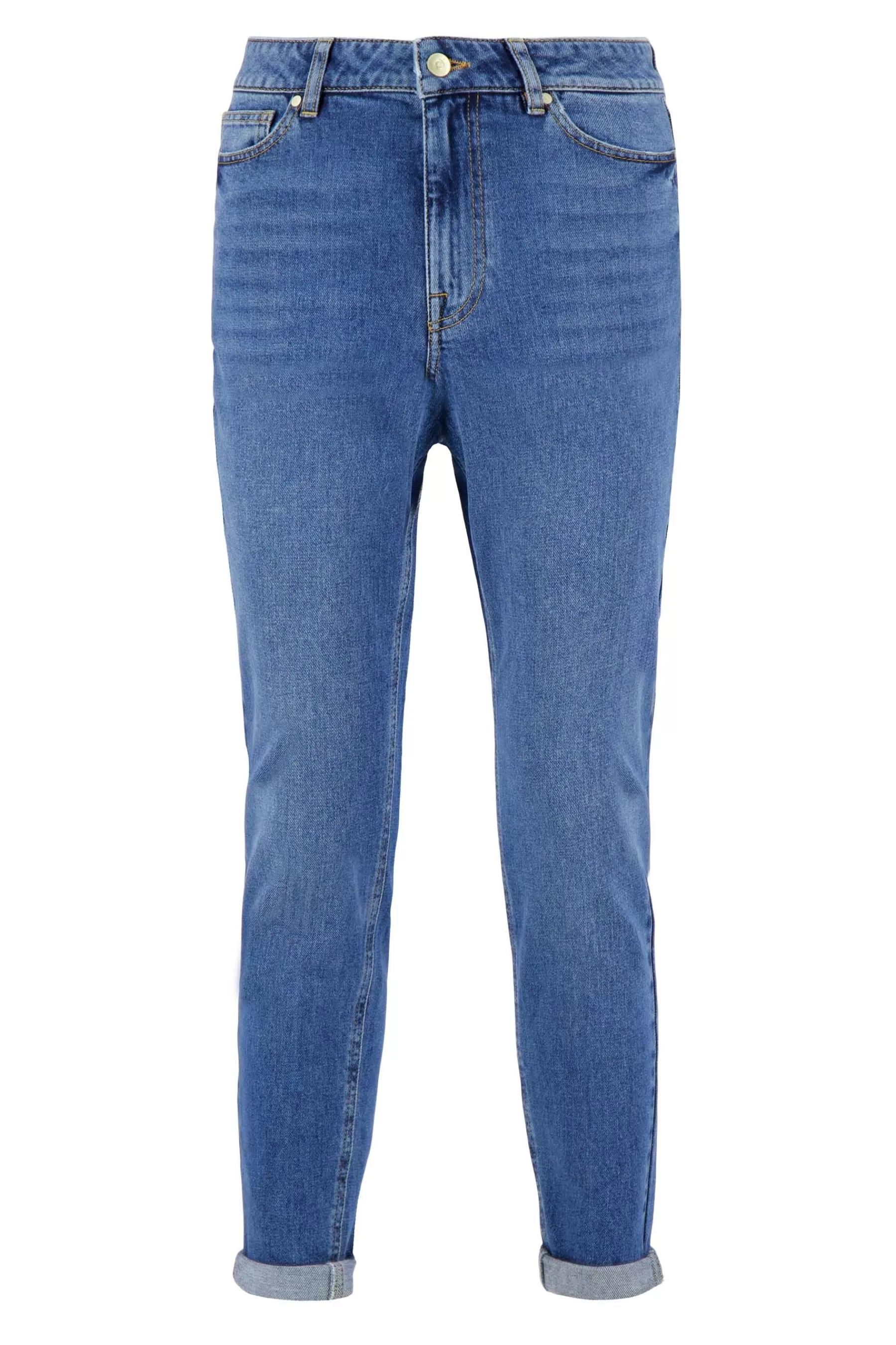Best high waist jeans midden blauw Broeken & Jeans