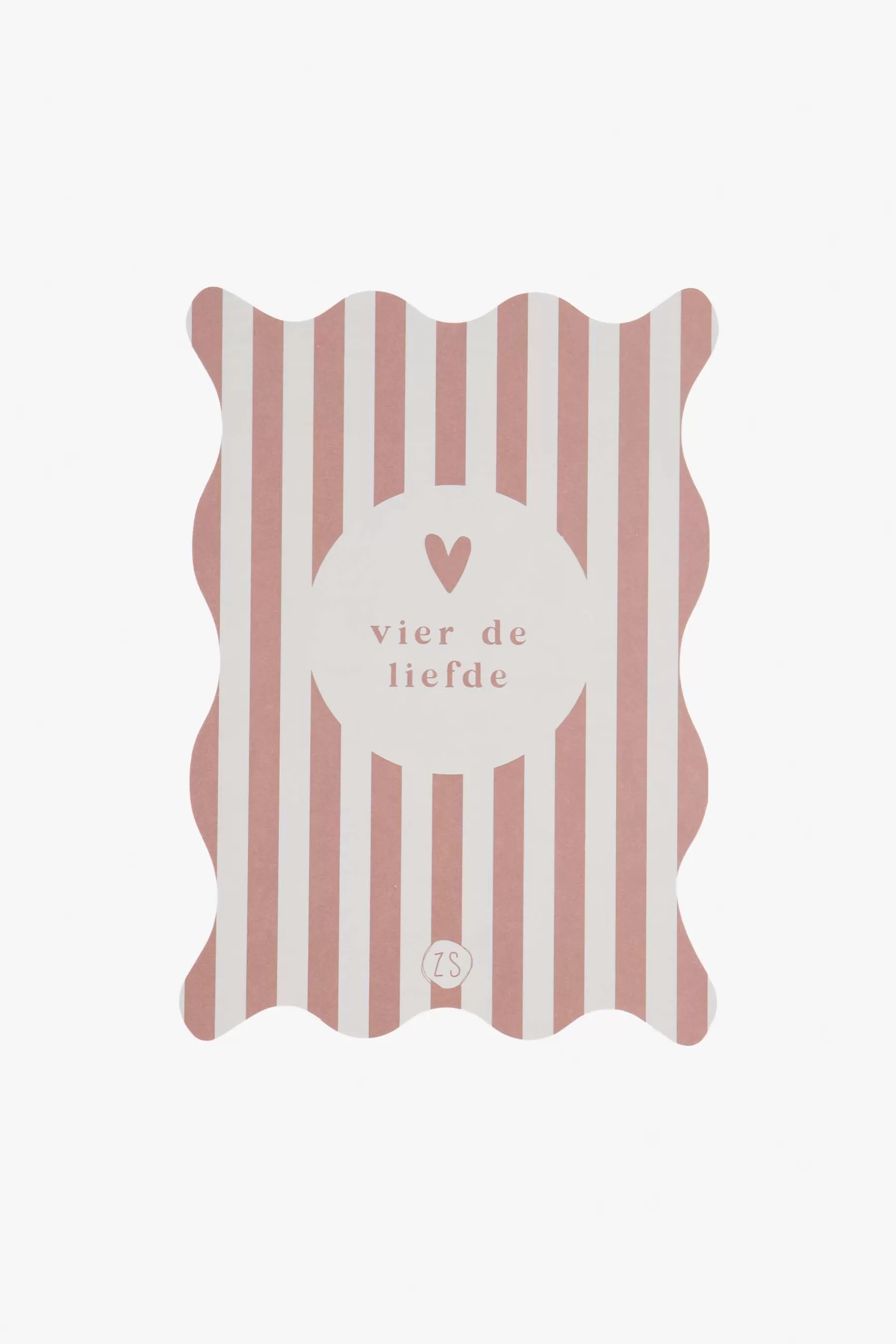 Flash Sale kaart golf vier de liefde terra roze/zand Kaartjes
