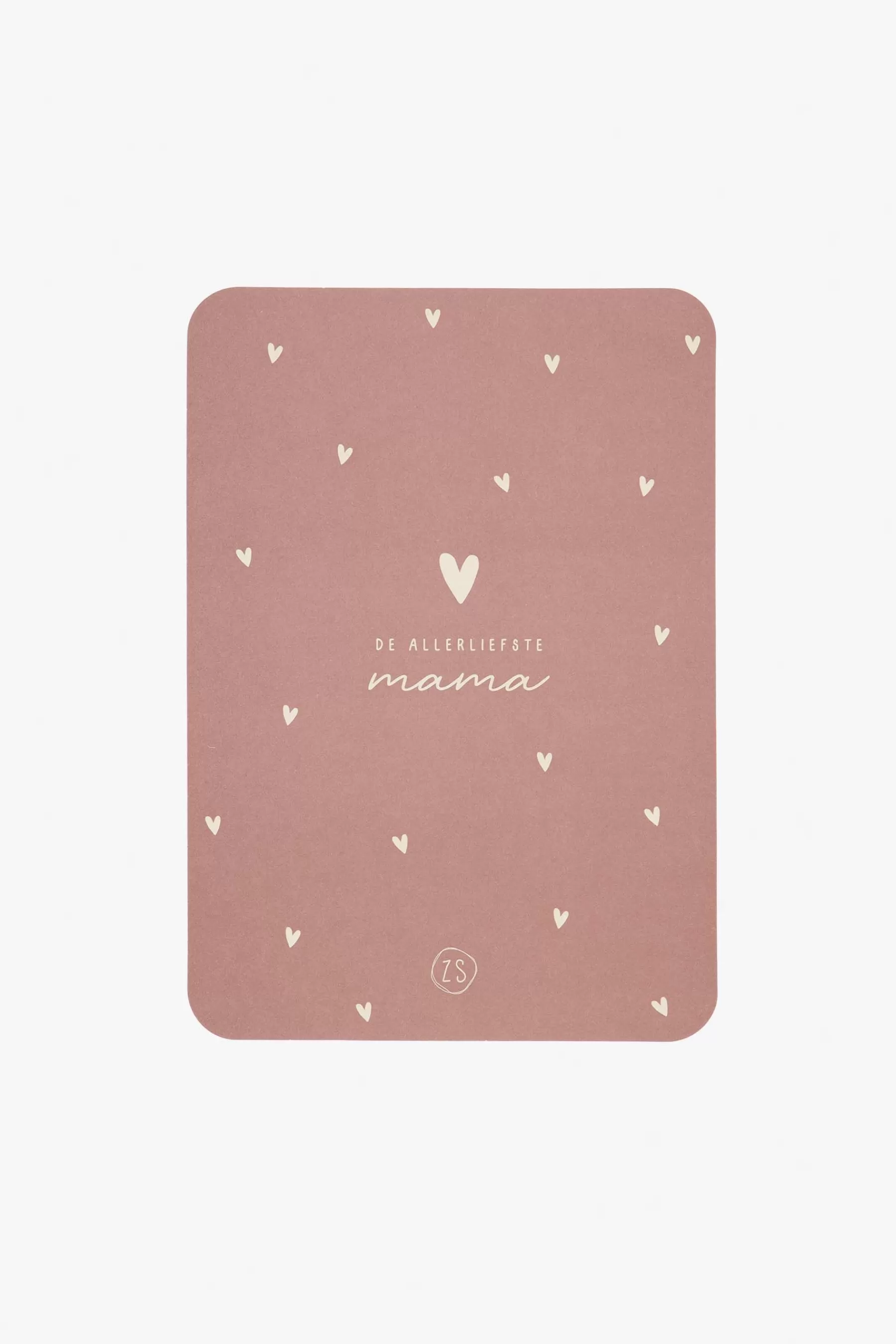 Fashion kaart ronde hoeken de allerliefste mama terra roze Kaartjes