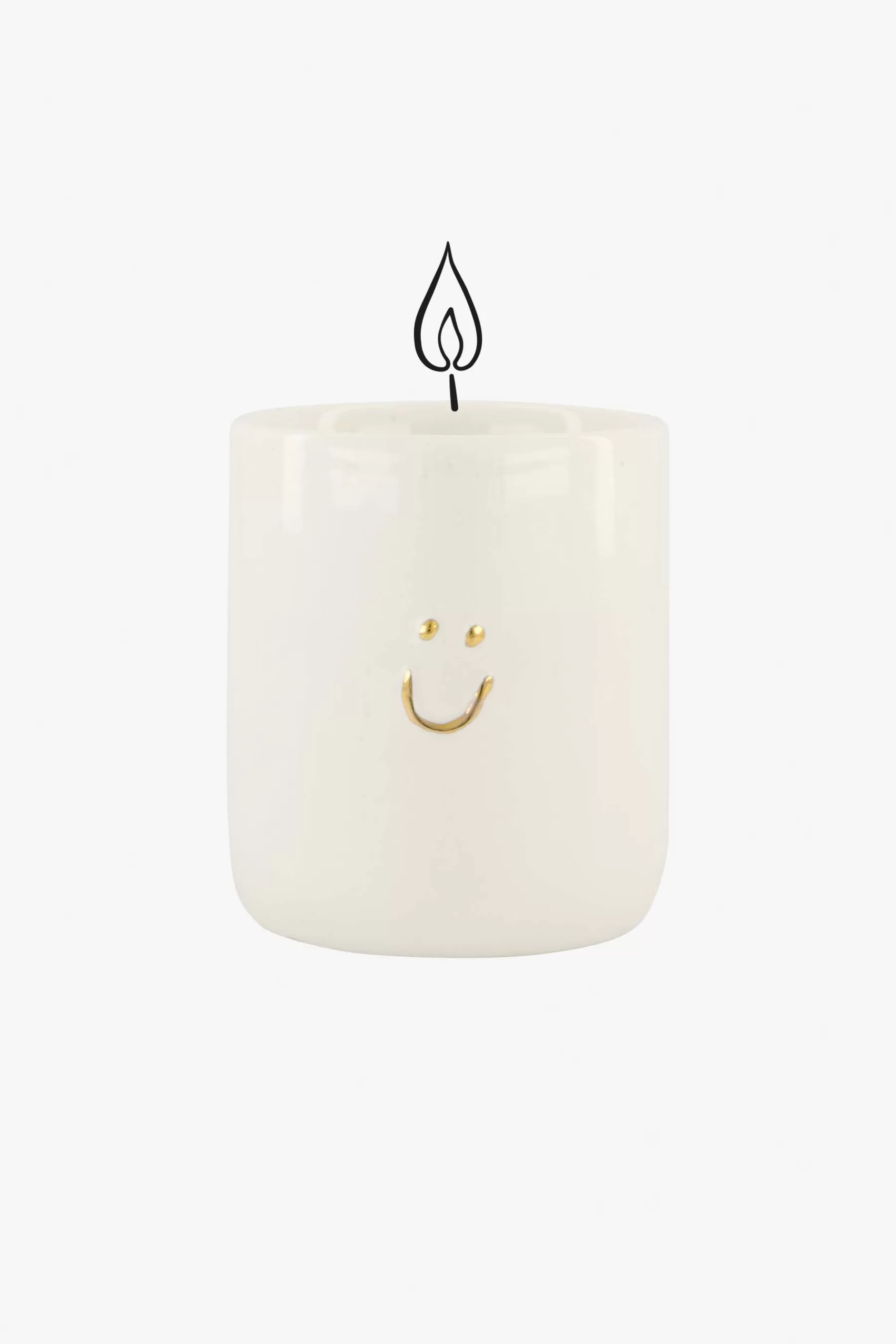 Shop keramieken geurkaars in doosje linnen smile Geurkaarsen