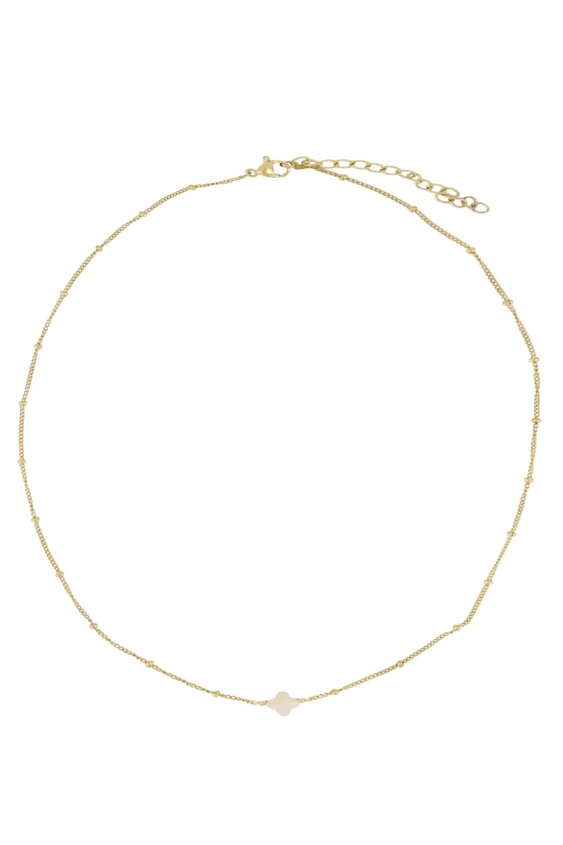 Store ketting met bloemsteentje /goud Kettingen