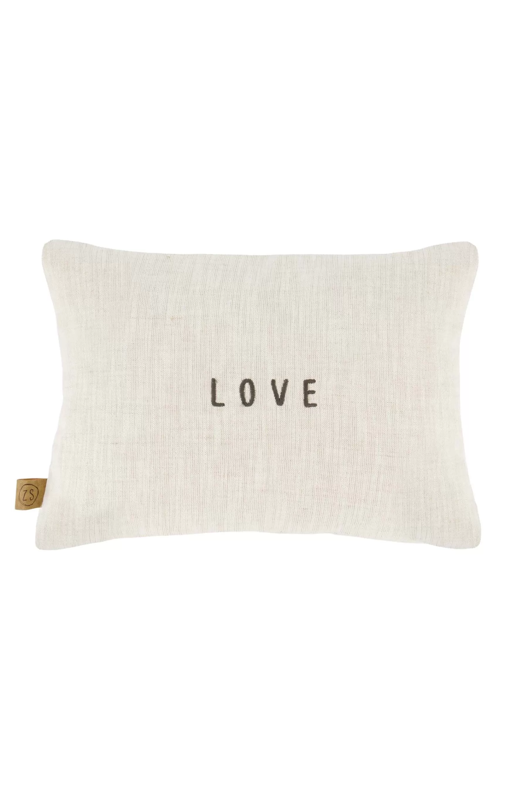 Online kussen bloemenpatroon love 35x25cm antracietgrijs/zand Kussens