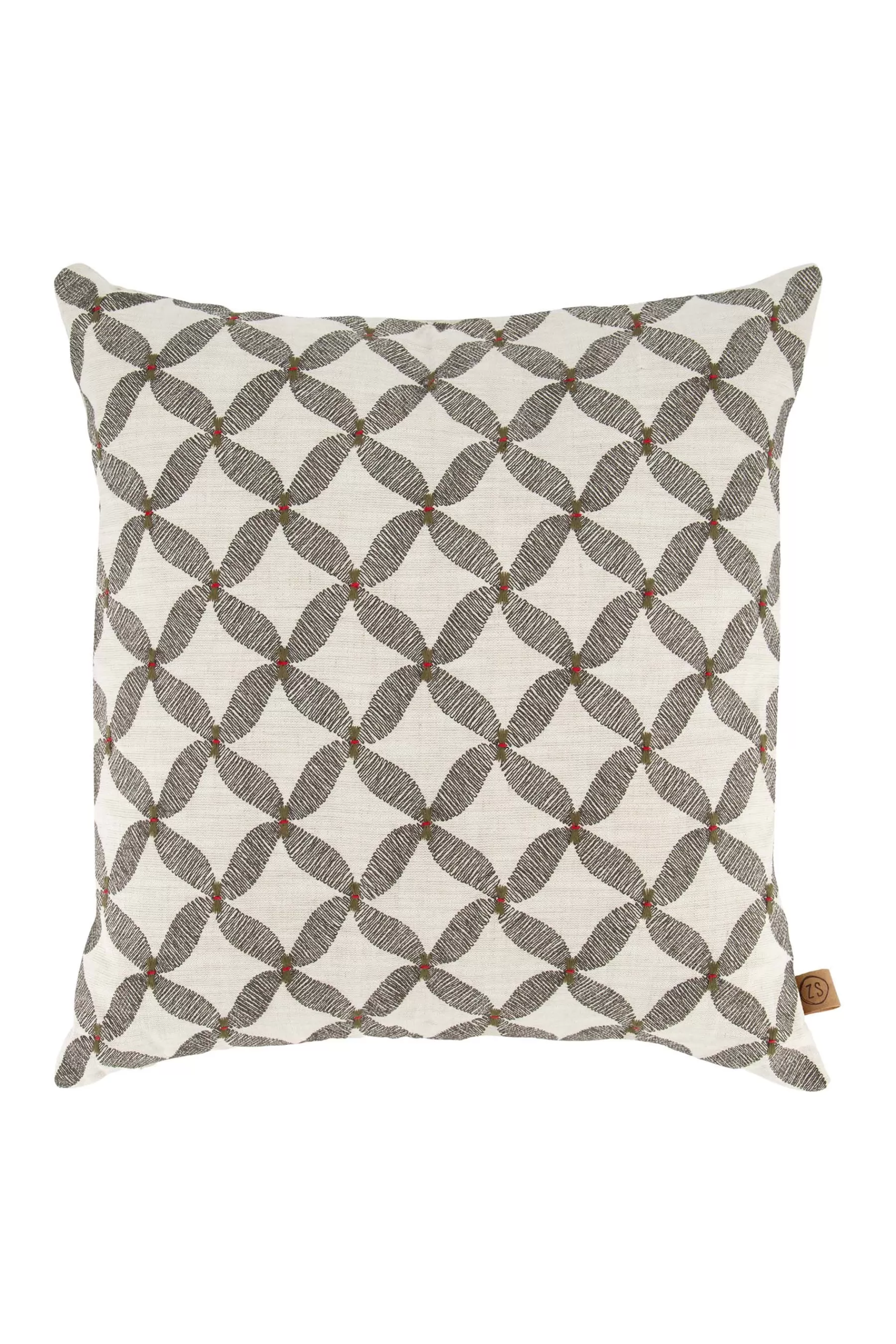 Best kussen grafisch gewoven patroon 45x45cm grijs Kussens