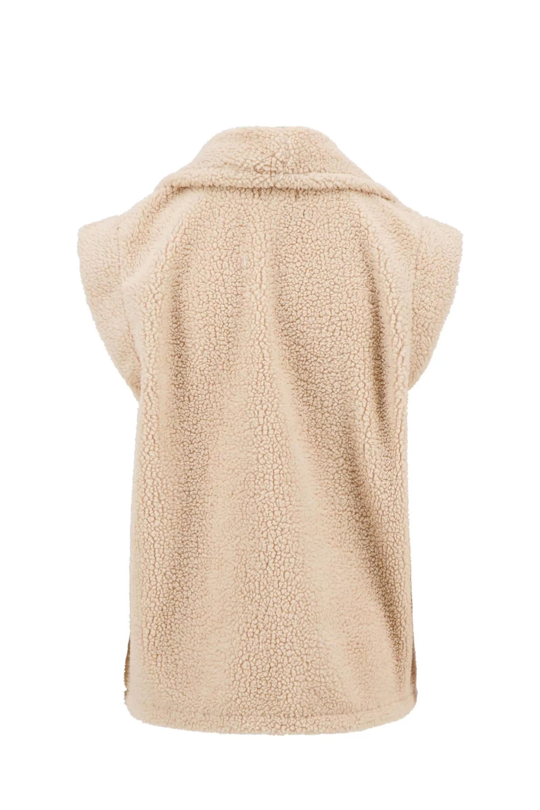 Sale lang teddy gilet met zakken off white Vesten