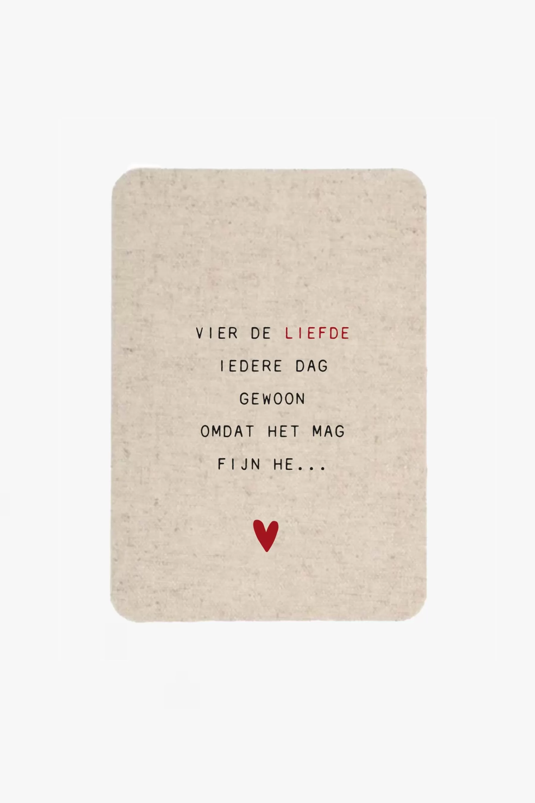 Store linnen kaart vier de liefde Kaartjes