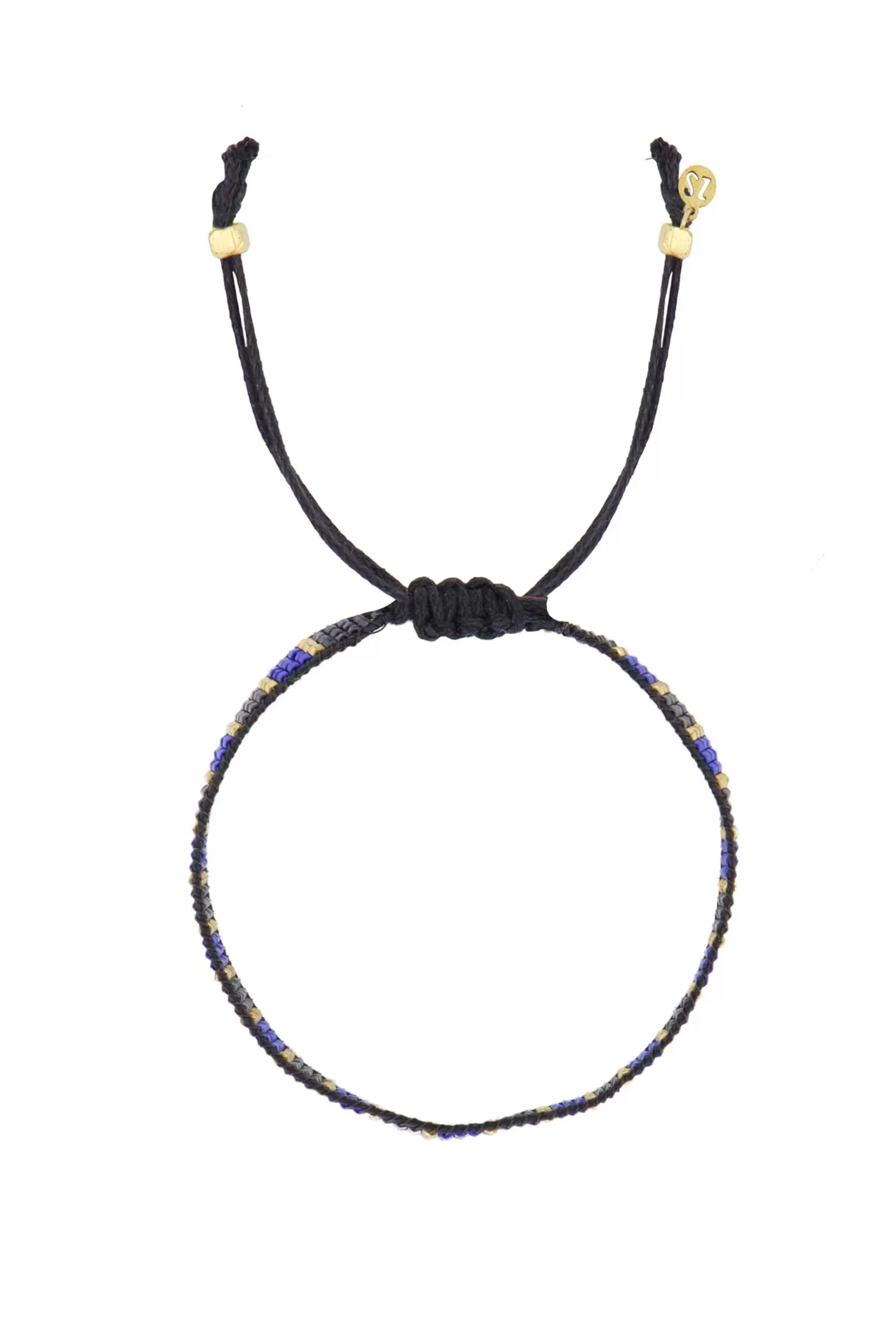 Outlet miyuki armbandje streepje kobalt/antracietgrijs Armbandjes