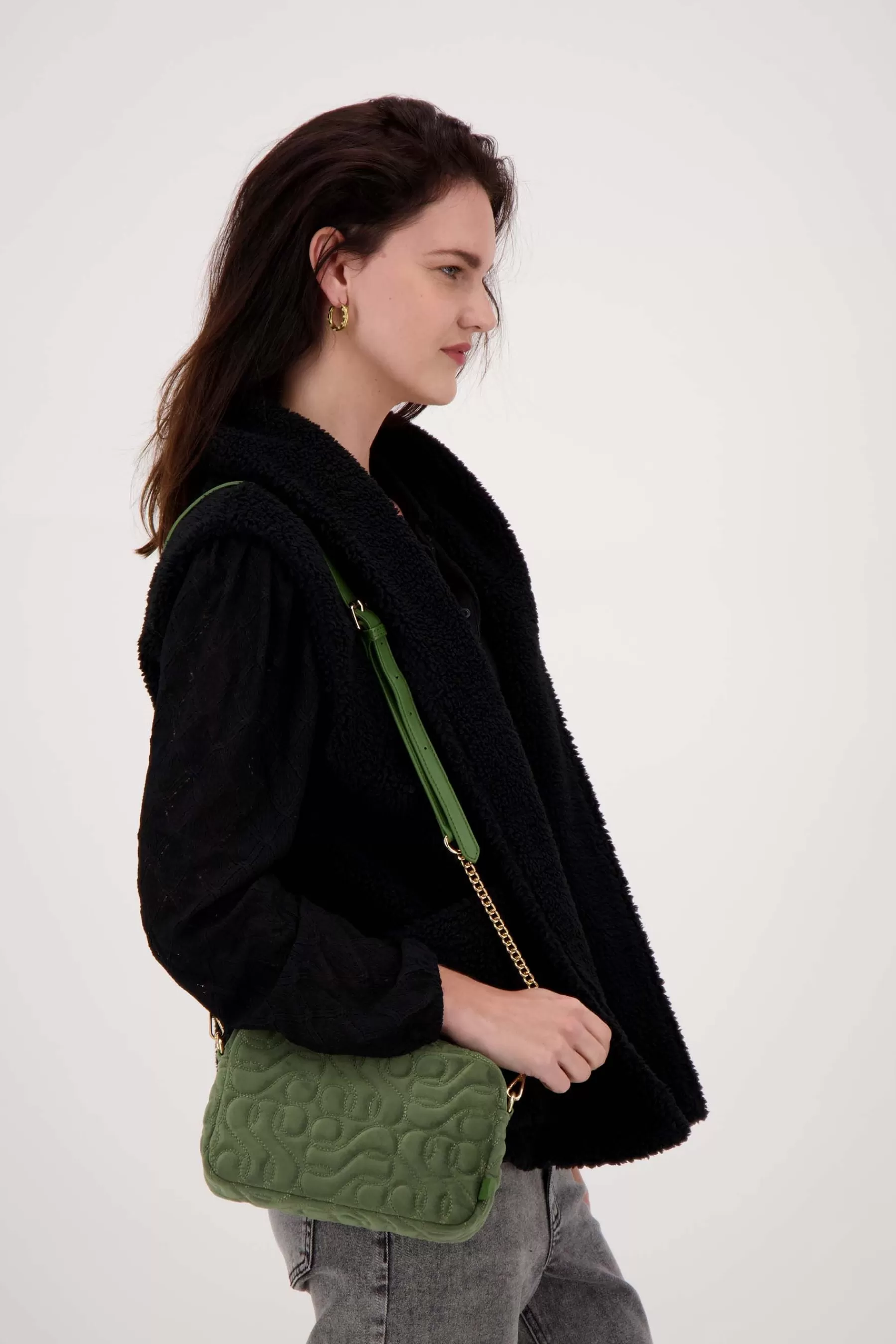 Flash Sale schoudertasje met stiksels Schoudertassen & Handtassen