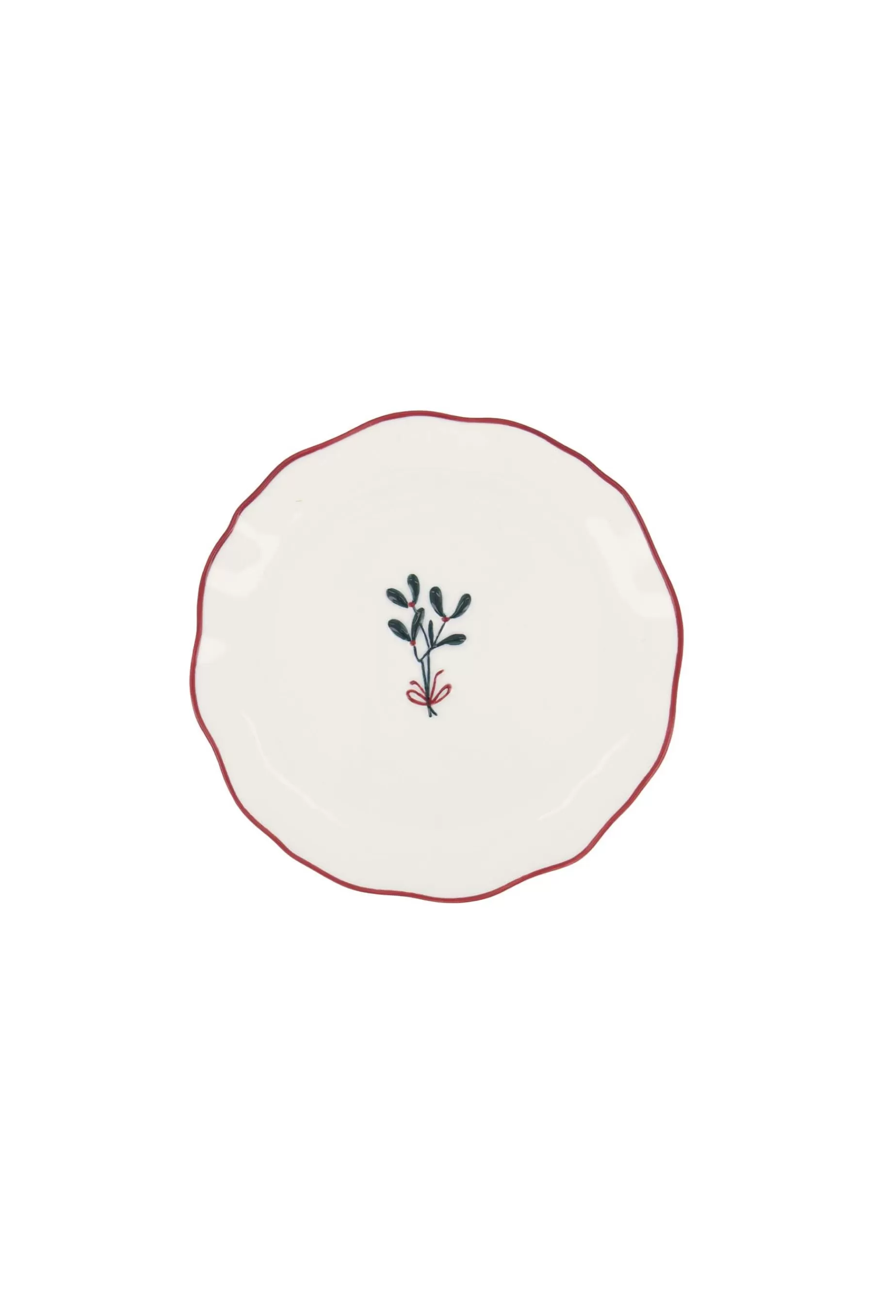 Best serveerschaaltje geschulpte rand mistletoe Servies