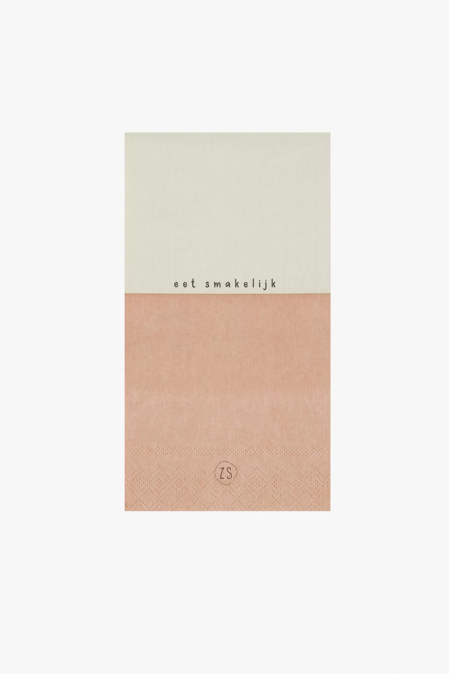 Discount servetten eet smakelijk 11x20cm zand/terra roze Keukentextiel