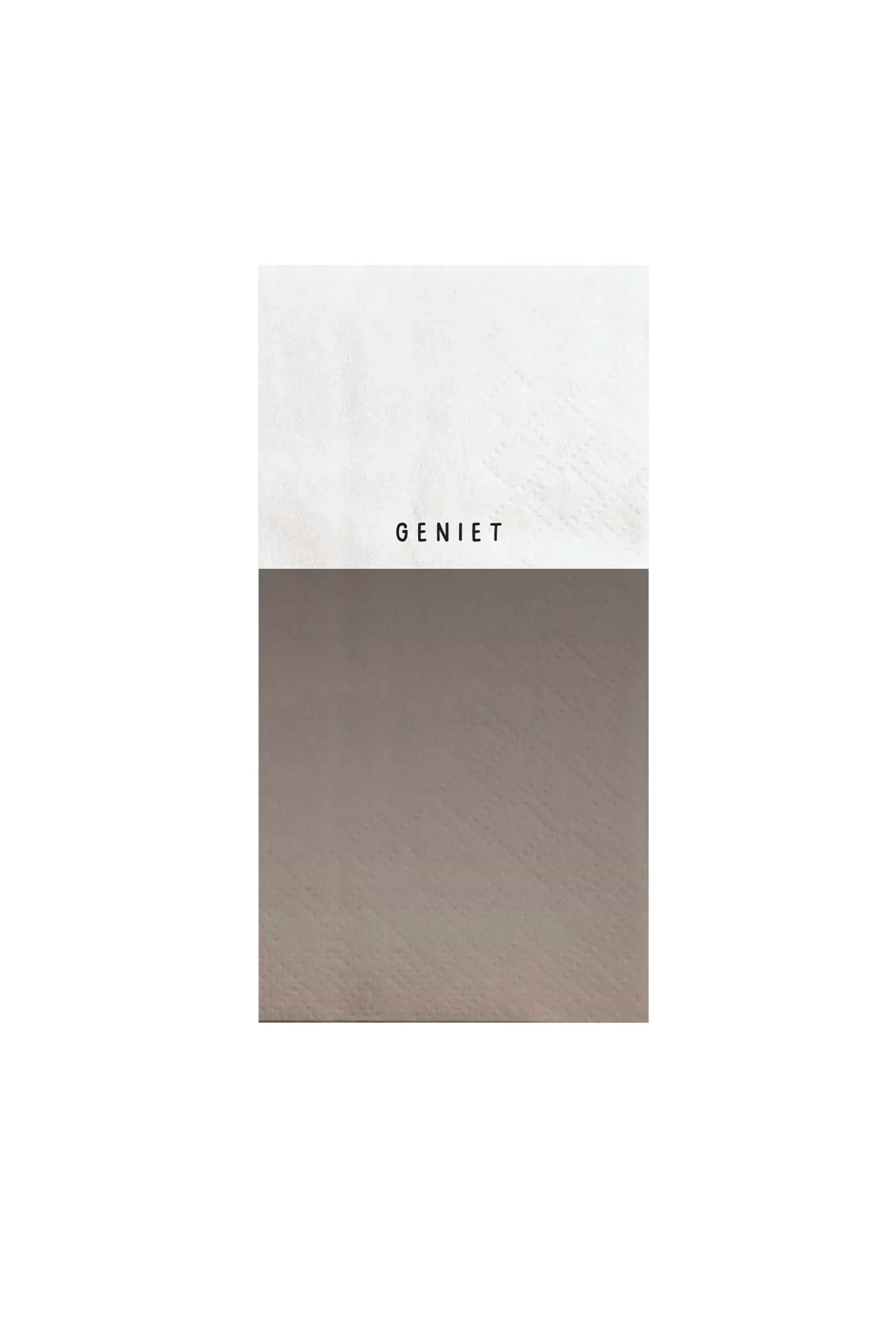Shop servetten geniet 11x20cm zand/wit Servetten