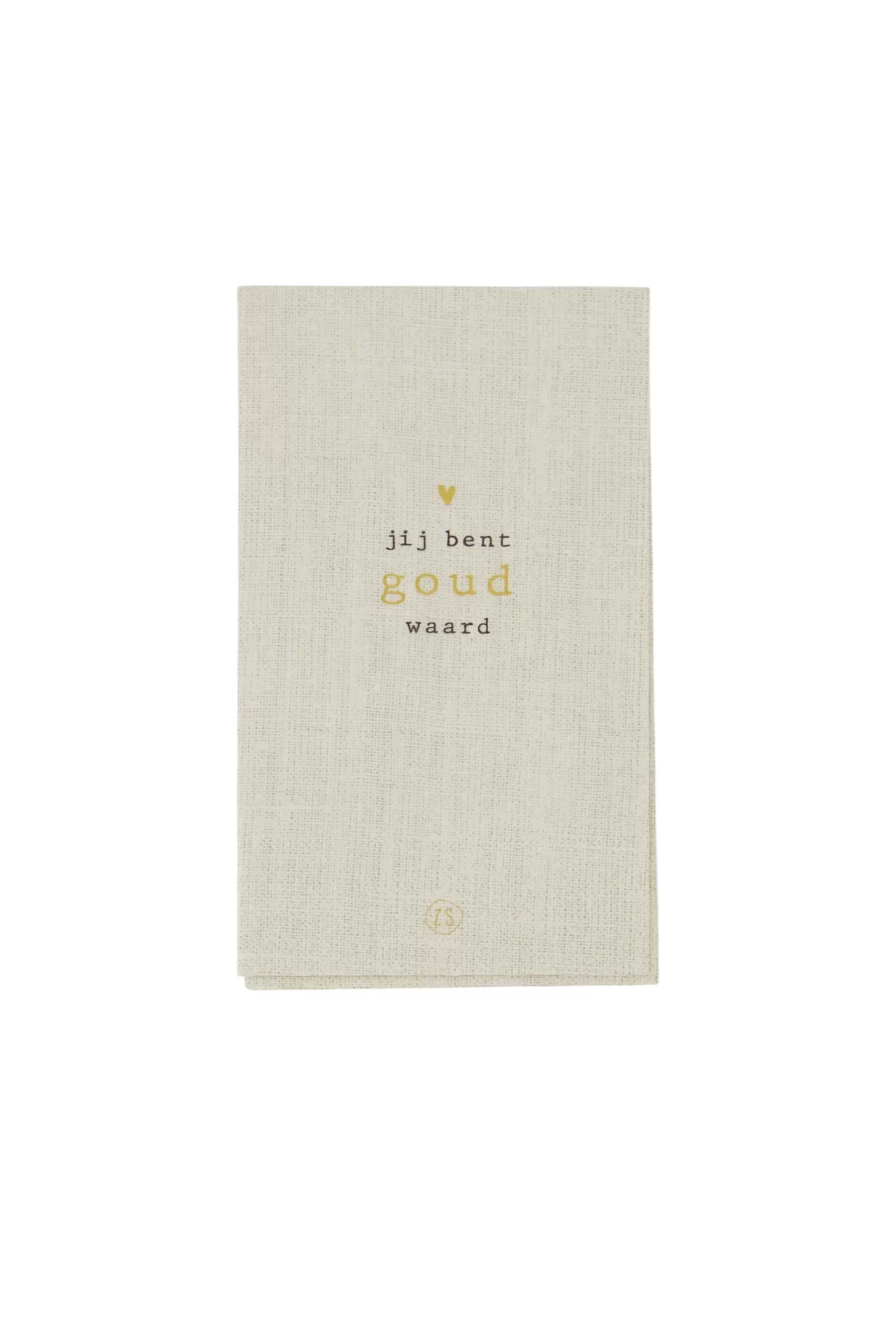 Outlet servetten rechthoek 11x20cm jij bent goud waard linnen Servetten