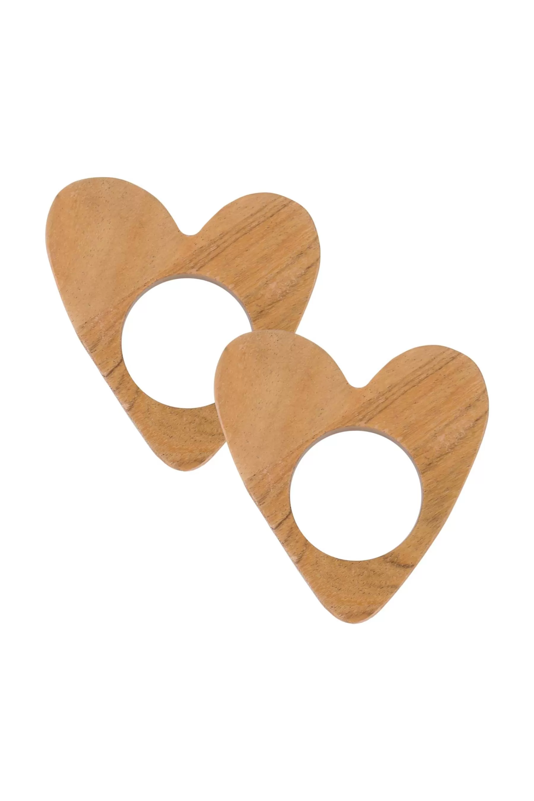 Discount set van 2 houten servetringen/eierdopjes Keukenaccessoires