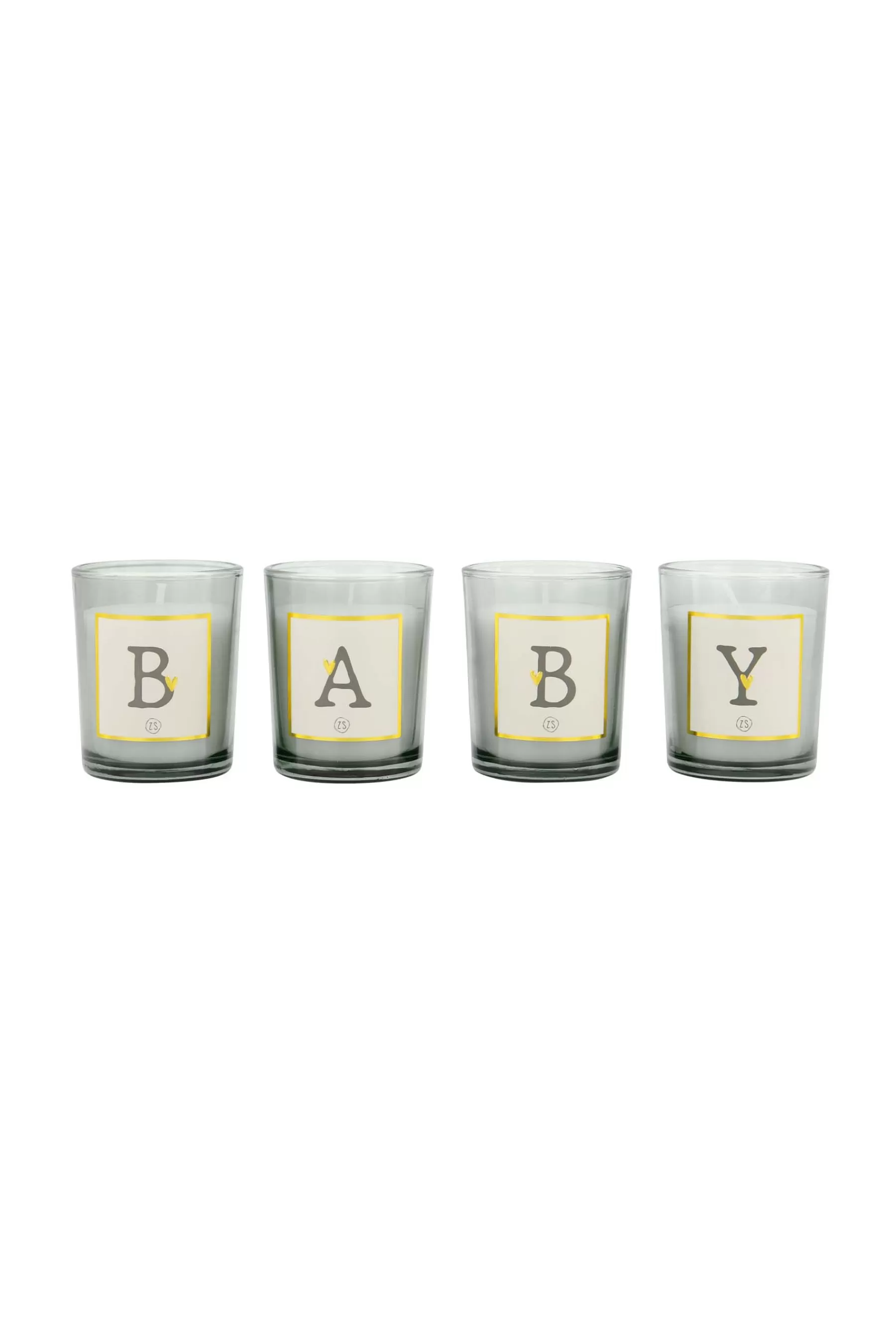 Hot set van 4 glaskaarsjes baby Kaarsen