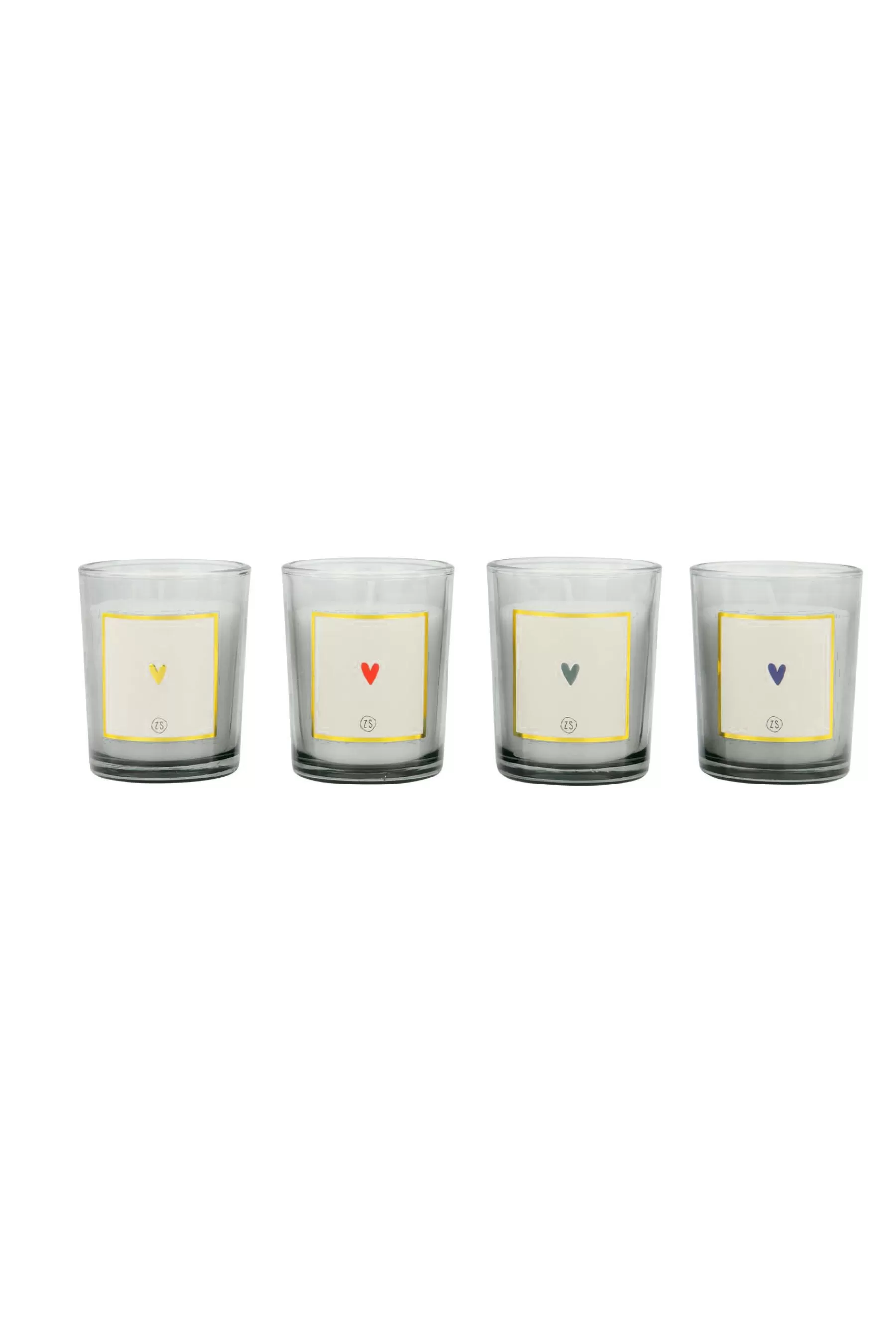 Cheap set van 4 glaskaarsjes hartje Kaarsen