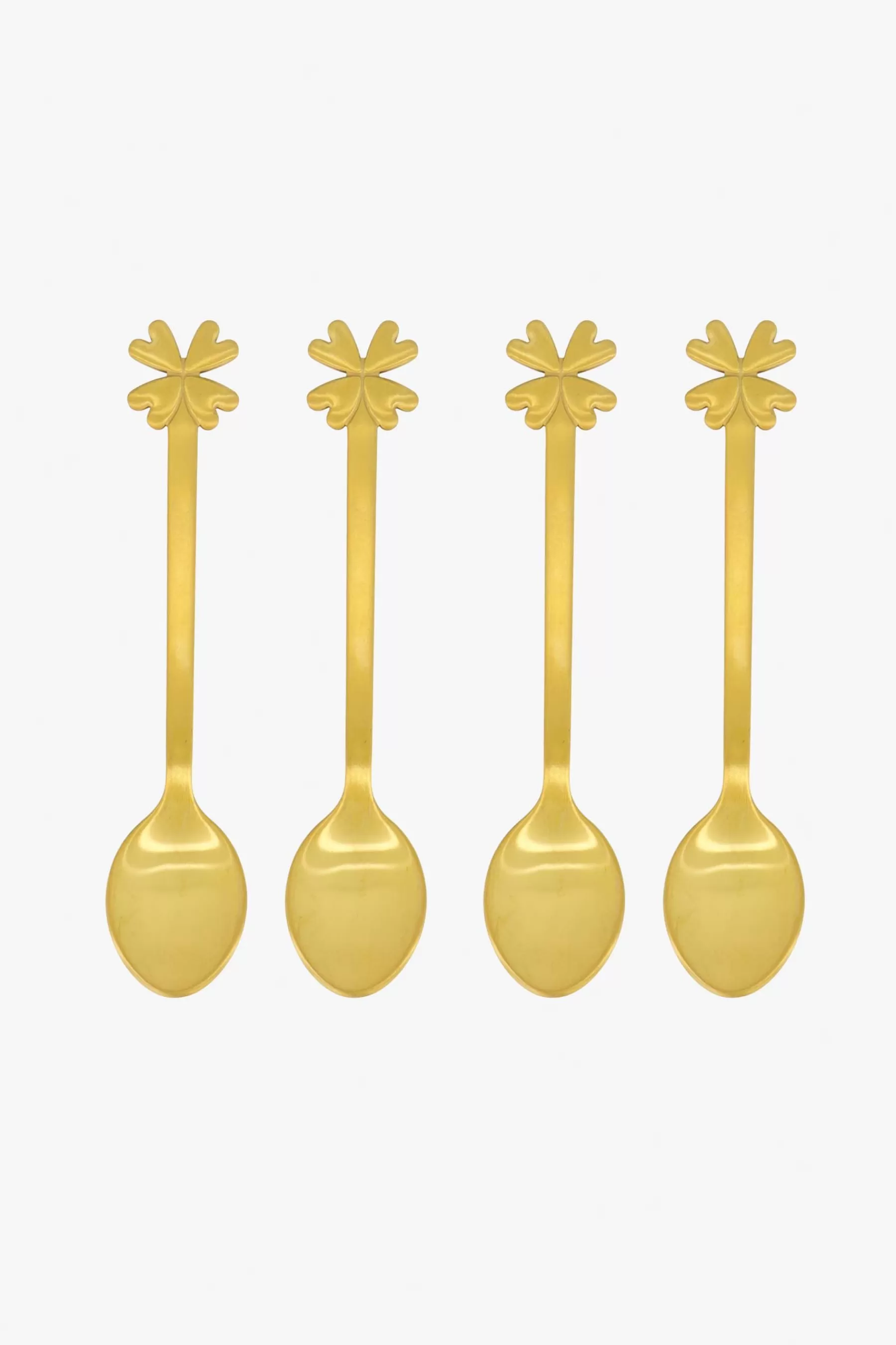 Clearance set van 4 lepetjes klavertje Bestek
