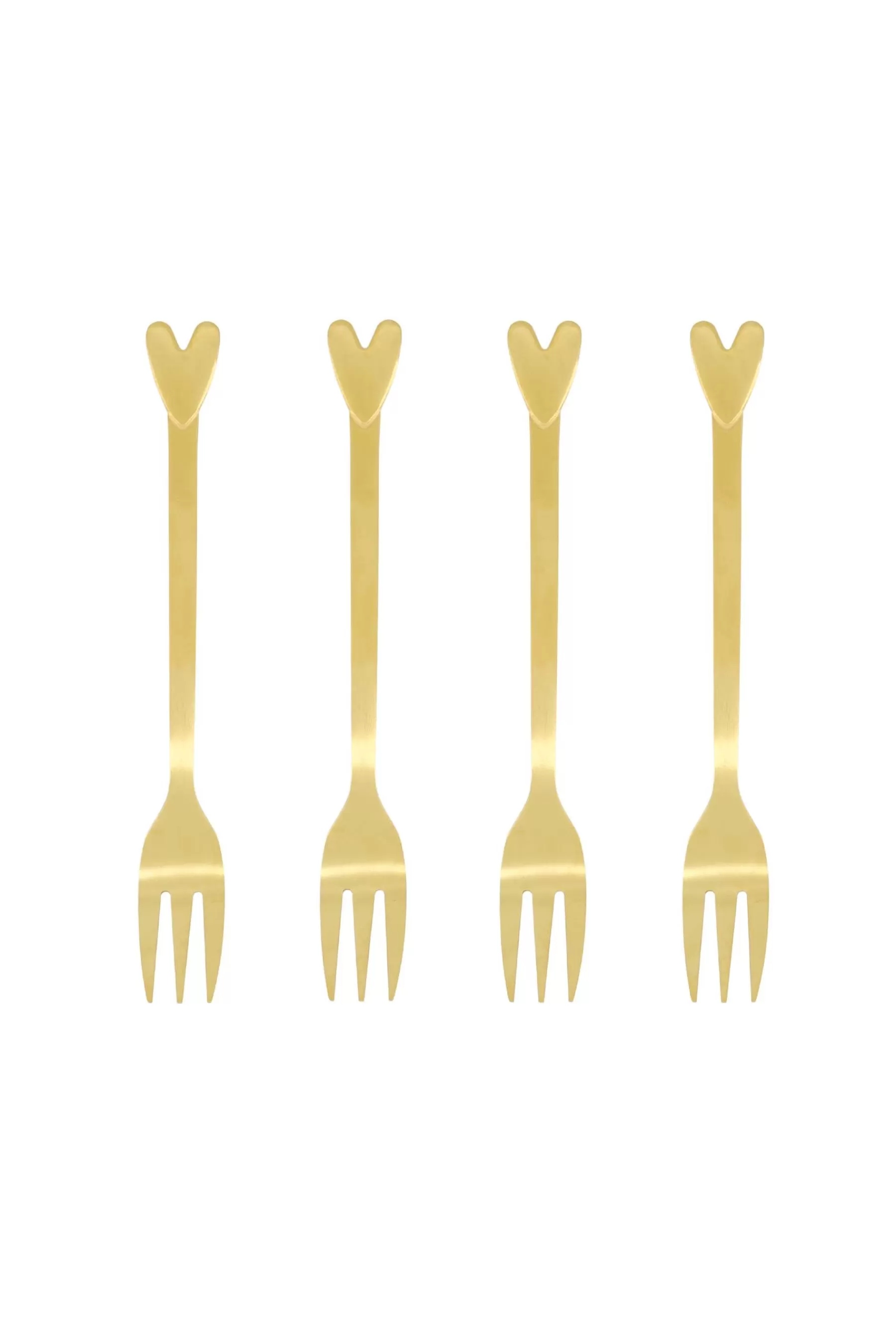 Cheap set van 4 vorkjes hartje Bestek