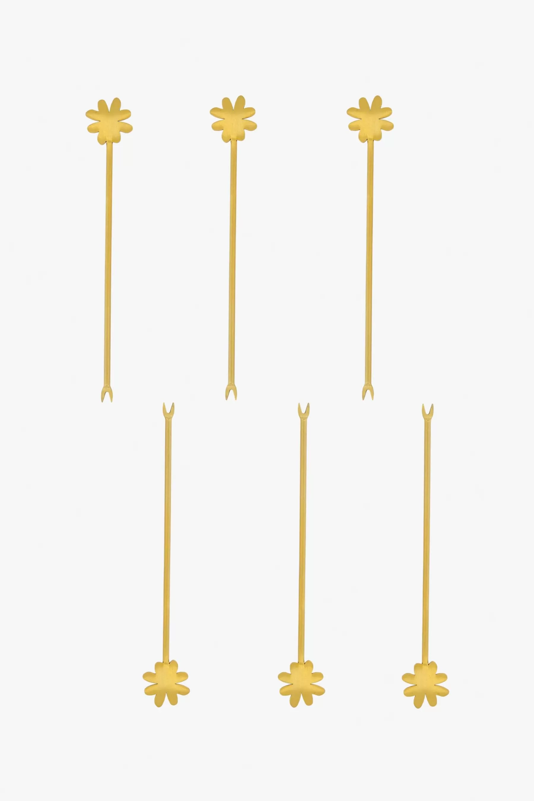 Outlet set van 6 prikkers klaver Bestek