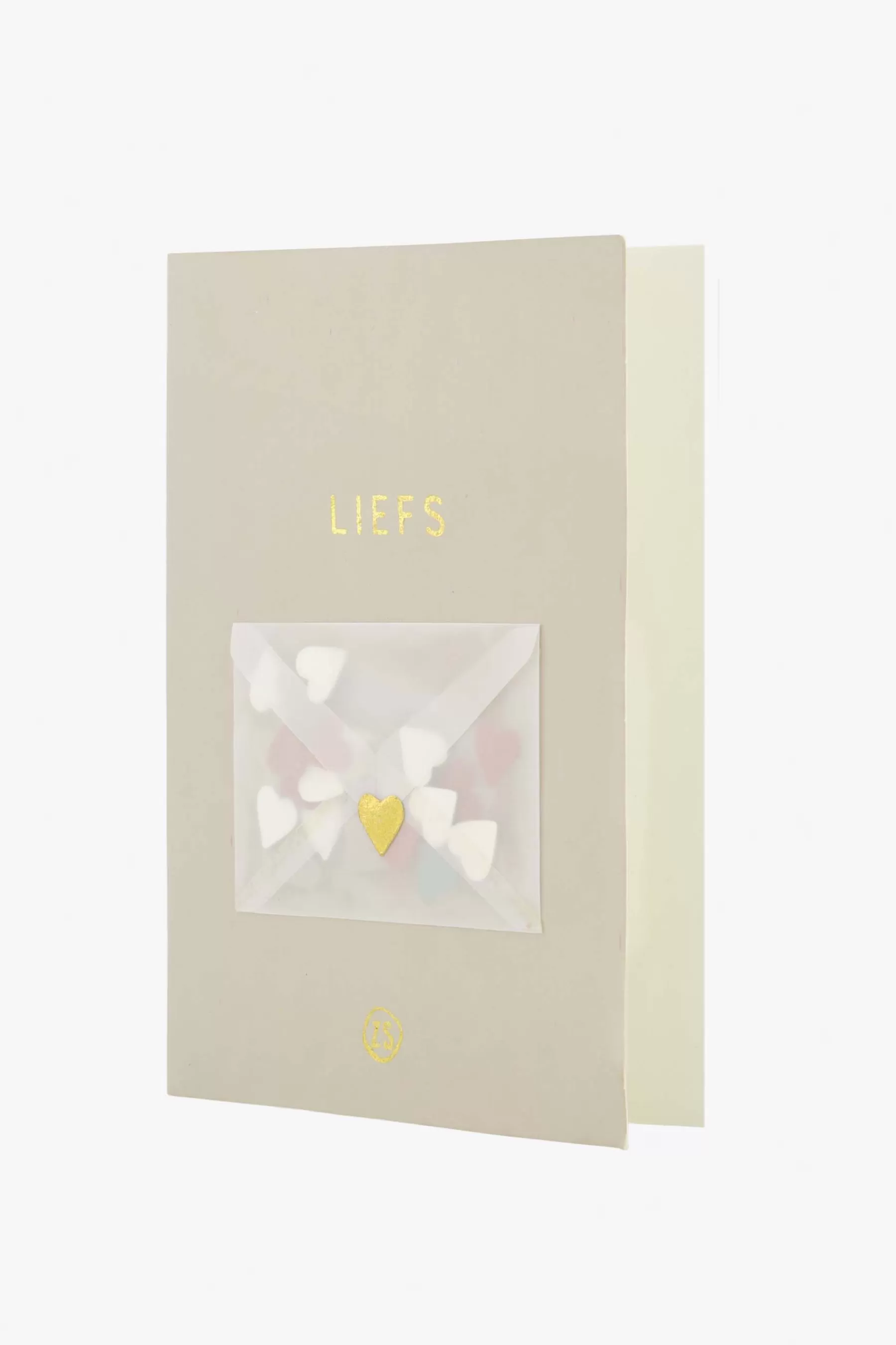 Online wenskaart liefs met hartjes confetti Kaartjes